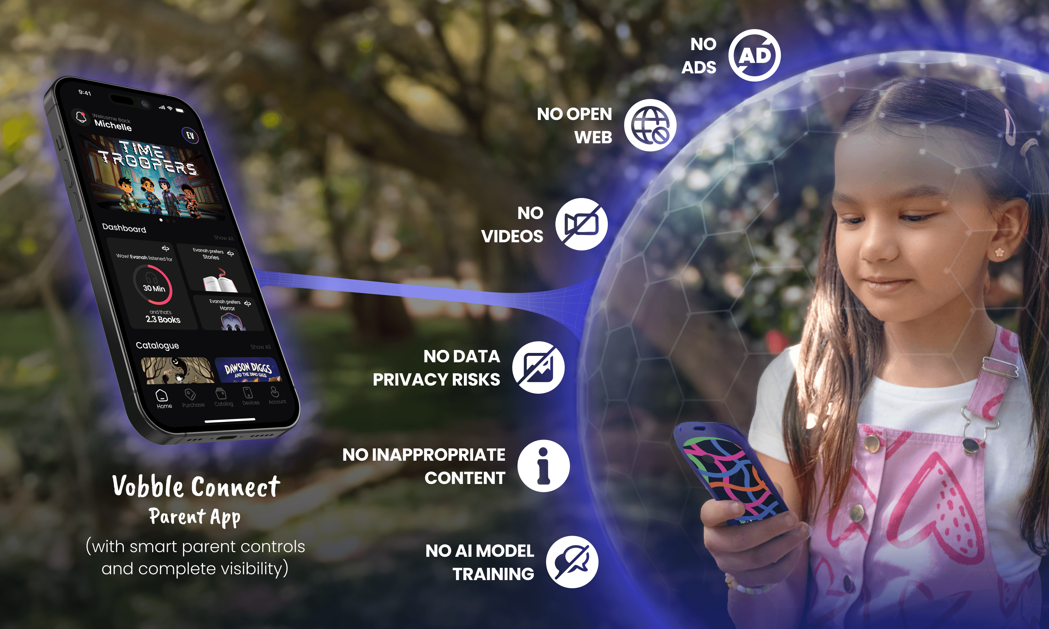 Vobble Connect Parent App banner (desktop)